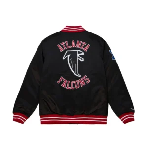 Alternative view of Cooperstown Heavyweight Satin Black Jacket Atlanta Falcons