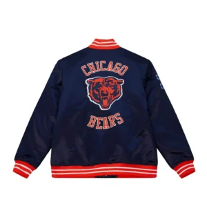 Alternative view of Cooperstown Heavyweight Satin Black Jacket Chicago Bears