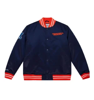 Cooperstown Heavyweight Satin Black Jacket Chicago Bears