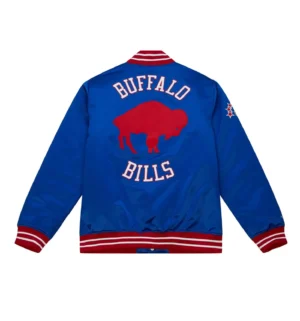 Alternative view of Cooperstown Heavyweight Satin Blue Jacket Buffalo Bills