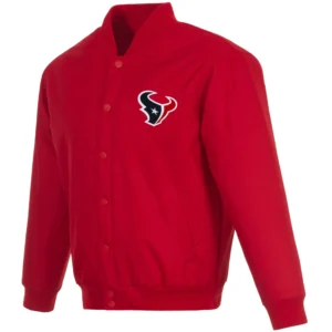 Houston Texans Full Wool One Color Satin Varsity Jacket