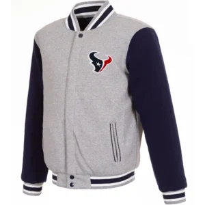 Houston Texans Classic Rib Full Wool Two Tone Varsity Jacket