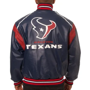 Alternative view of Houston Texans Football Team Players Full Leather Varsity Jacket