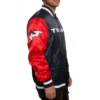 Houston Texans Bomber Football Team Players Satin Varsity Jacket Navy & Red - Image 3