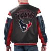 Houston Texans G-III Sports by Carl Banks Full-Zip Leather Varsity Jacket - Image 2