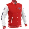 Houston Texans Vintage Bomber Satin Varsity Jacket Red & White