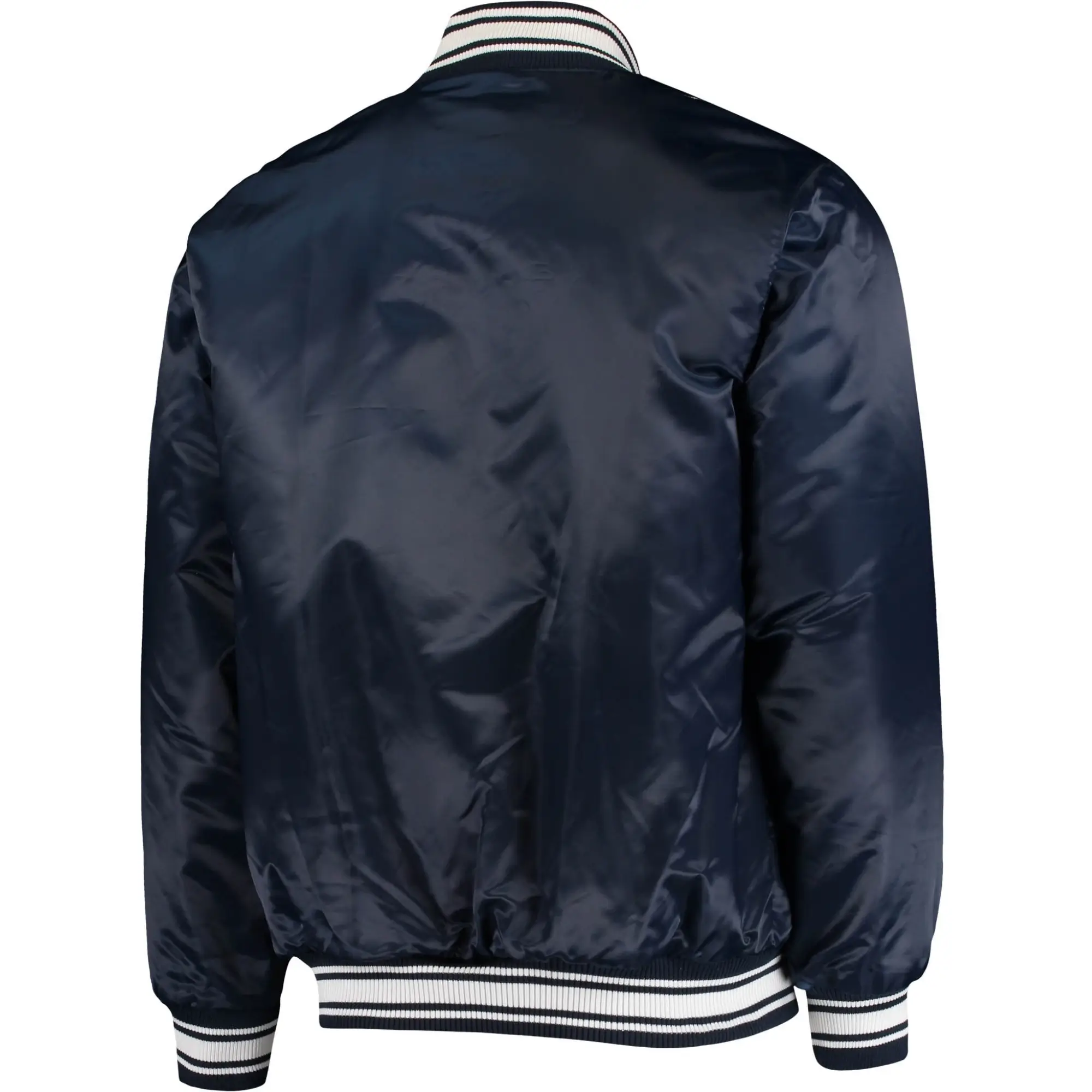 Houston Texans Starter Navy Locker Room Satin Varsity Jacket - Image 2