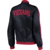 Houston Texans Starter Overtime Navy Satin Varsity Jacket Red Stripe - Image 2