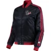 Houston Texans Starter Overtime Navy Satin Varsity Jacket Red Stripe
