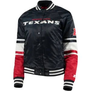 Houston Texans Navy Victory Cheer Navy Varsity Jacket