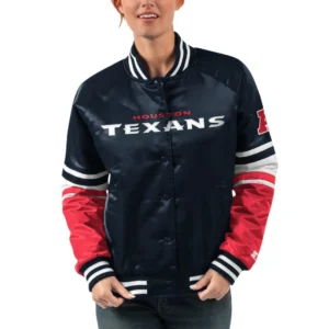 Alternative view of Houston Texans Navy Victory Cheer Navy Varsity Jacket