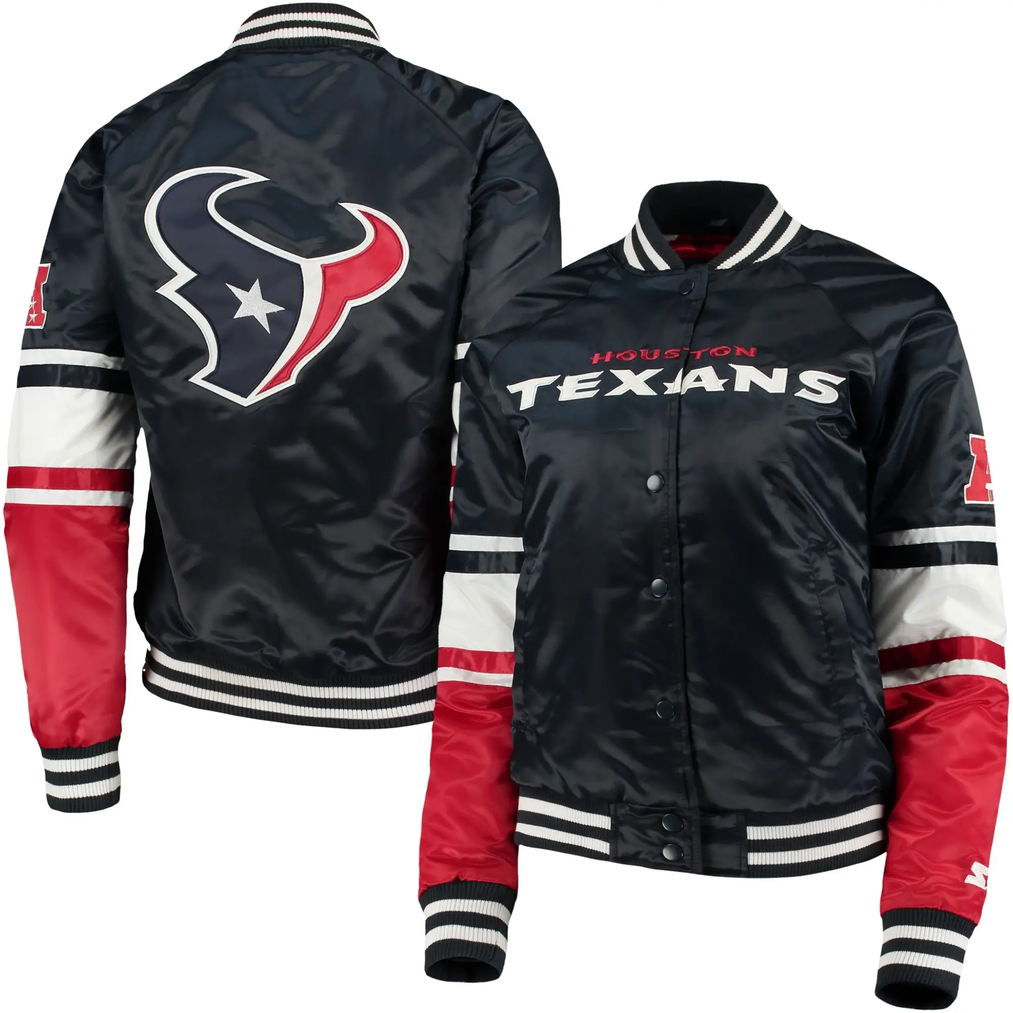 Houston Texans Navy Victory Cheer Navy Varsity Jacket - Image 4
