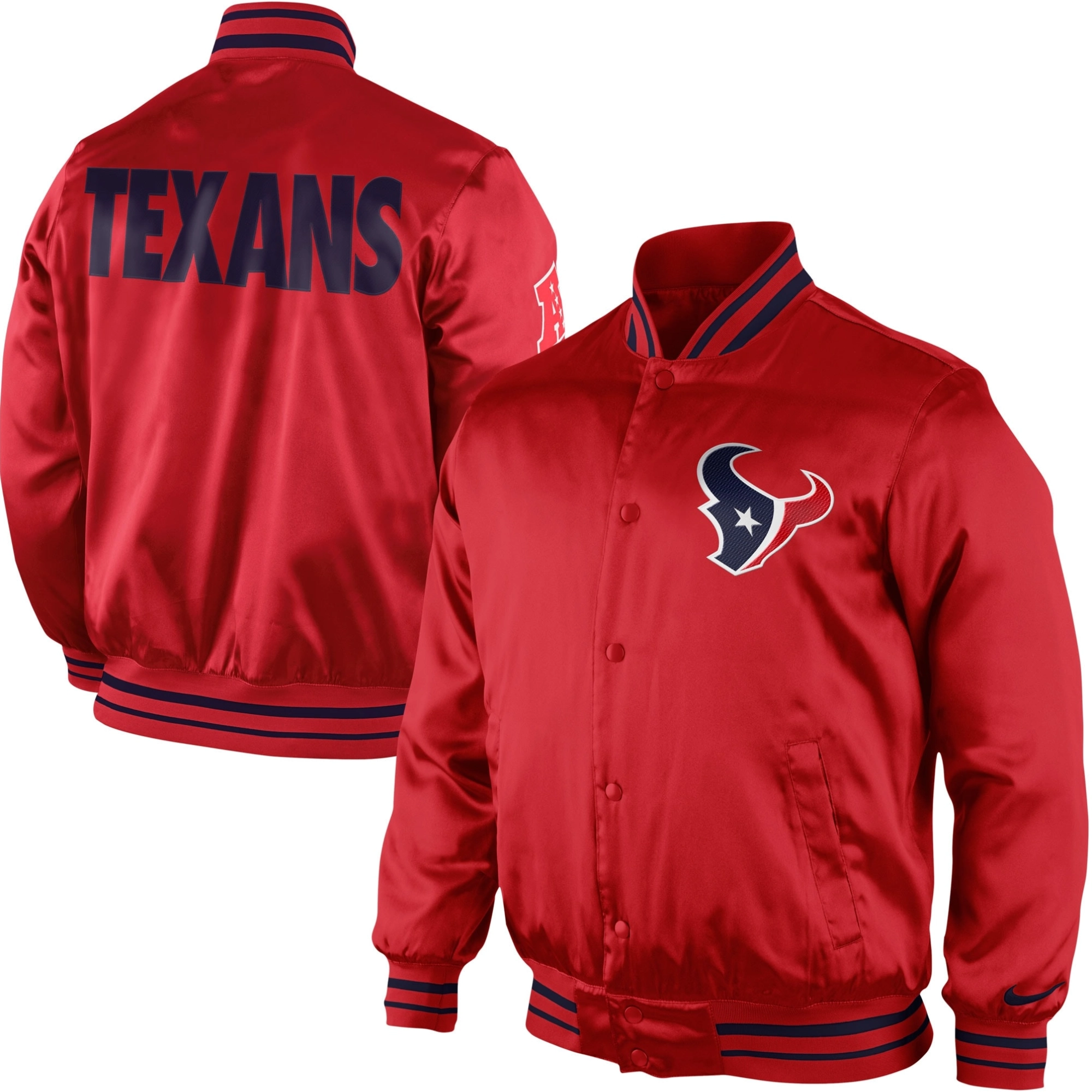 Houston Texans Starter Nike Satin Varsity Red Jacket - Image 3