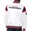 Houston Texans Full-Snap Satin Varsity White Jacket - Image 2