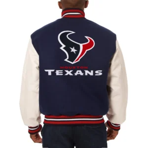 Alternative view of Houston Texans Two Tone Wool & Leather Varsity Jacket