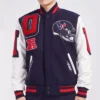 Houston Texans Mashup Navy & White Varsity Jacket