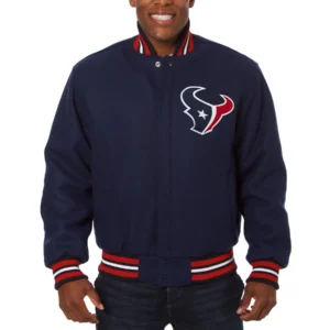 Houston Texans Full Wool One Color Varsity Navy Jacket