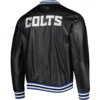 Indianapolis Colts Black Full-Zip Leather Varsity Jacket - Image 2