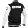 Indianapolis Colts Vintage Bomber Classic Rib Knit Satin Varsity Jacket - Image 2