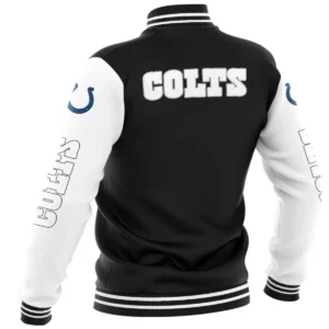 Alternative view of Indianapolis Colts Vintage Bomber Classic Rib Knit Satin Varsity Jacket