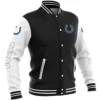 Indianapolis Colts Vintage Bomber Classic Rib Knit Satin Varsity Jacket