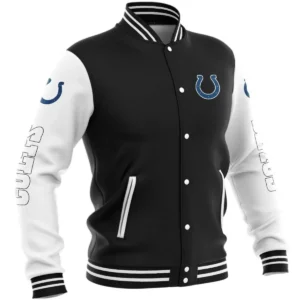 Indianapolis Colts Vintage Bomber Classic Rib Knit Satin Varsity Jacket