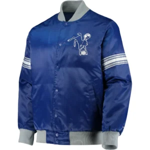 Indianapolis Colts The Power Forward Classic Rib Satin Varsity Jacket