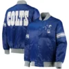 Indianapolis Colts The Power Forward Classic Rib Satin Varsity Jacket - Image 3
