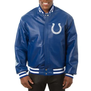 Indianapolis Full Leather Blue Varsity Jacket