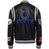Alternative view of Indianapolis Colts Jeff Hamilton Full Black Leather Varsity Jacket