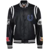 Indianapolis Colts Jeff Hamilton Full Black Leather Varsity Jacket