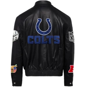 Alternative view of Indianapolis Colts Jeff Hamilton Full Leather Varsity Jacket