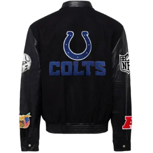 Alternative view of Indianapolis Colts Jeff Hamilton Wool & Leather Varsity Jacket