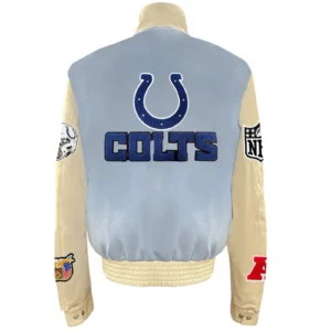 Alternative view of Indianapolis Colts Baby Blue Wool & Leather Varsity Jacket