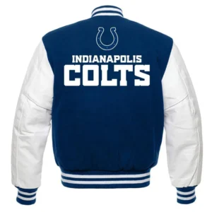 Alternative view of Indianapolis Colts Letterman Wool & Leather Varsity Jacket