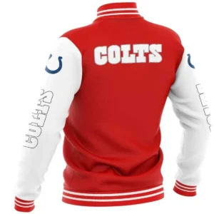 Alternative view of Indianapolis Colts Vintage Bomber Satin Varsity Jacket Red & White