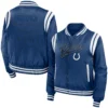 Indianapolis Full Zip Colts Satin Varsity Jacket Royal Blue - Image 3