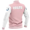 Indianapolis Colts Vintage Bomber Snap Button Satin Varsity Jacket - Image 2