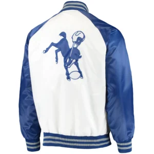 Alternative view of Indianapolis Colts Starter Lead Off Throwback Satin Varsity Jacket