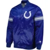 Indianapolis Colts The Power Forward Satin Varsity Full-Snap Royal Jacket