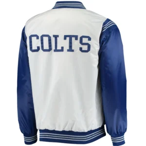 Alternative view of Indianapolis Colts The Enforcer Starter Satin Varsity Jacket With Colts Logo