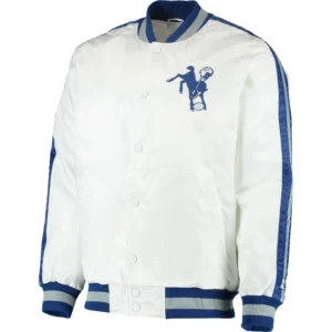 Indianapolis Colts The Offensive Team III Satin Varsity White Jacket