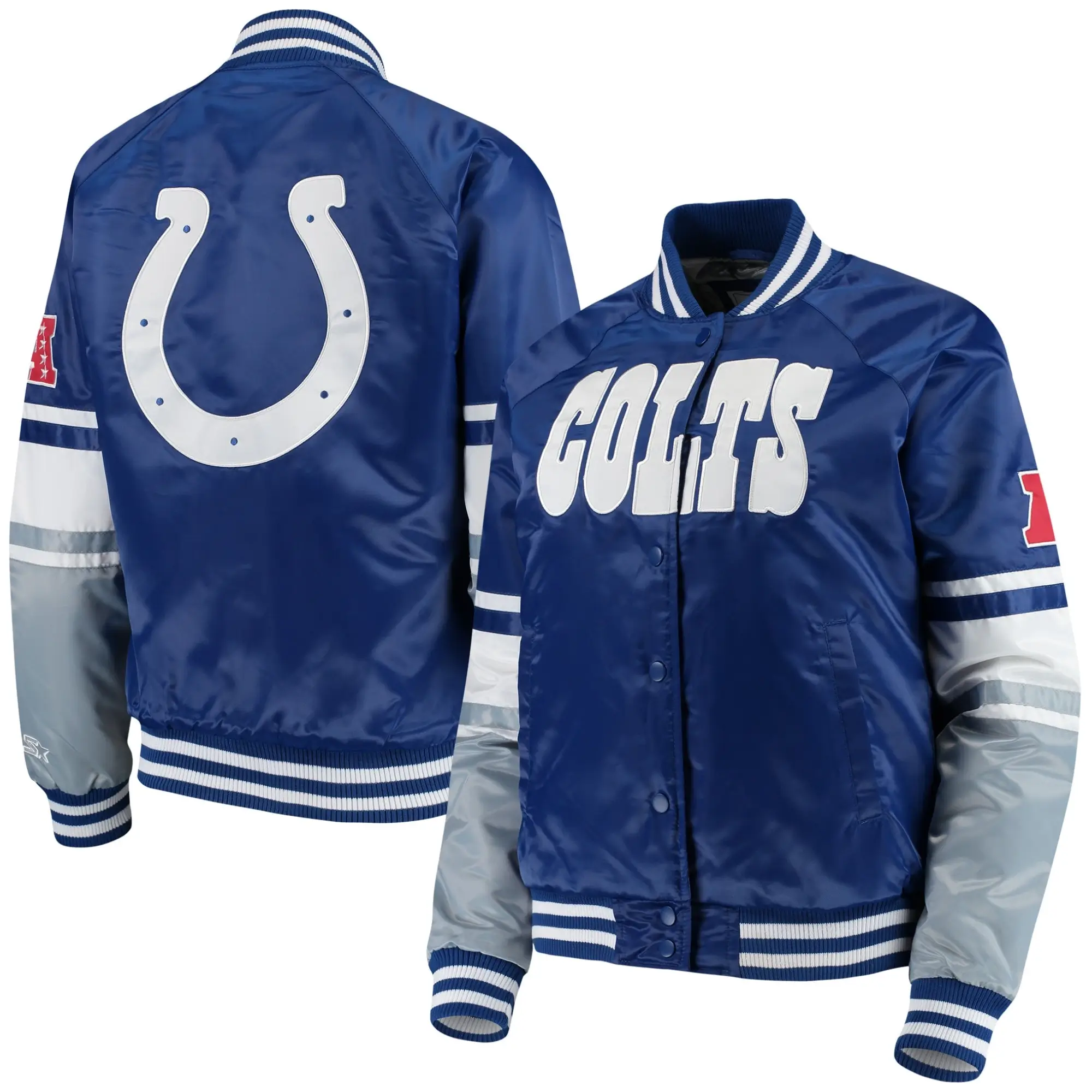 Indianapolis Colts Starter Victory Cheer Satin Varsity Jacket - Image 4