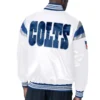 Indianapolis Colts Starter Vintage Full-Snap Satin Varsity White Jacket - Image 2
