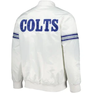 Alternative view of Indianapolis Colts The Power Forward Team Players Satin Varsity Full-Snap Jacket