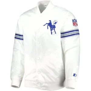 Indianapolis Colts The Power Forward Team Players Satin Varsity Full-Snap Jacket
