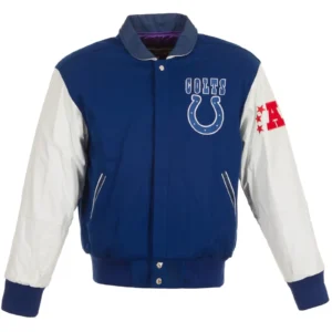 Indianapolis Colts Vintage Jeff Hamilton Wool & Leather Varsity Jacket