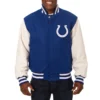 Indianapolis Colts Two Tone Wool & Leather Varsity Jacket Blue & White