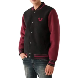 Indianapolis Colts Wool Varsity Jacket Burgundy & Black