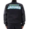 Jacksonville Jaguars Classic Rib Black Wool & Leather Varsity Jacket - Image 2
